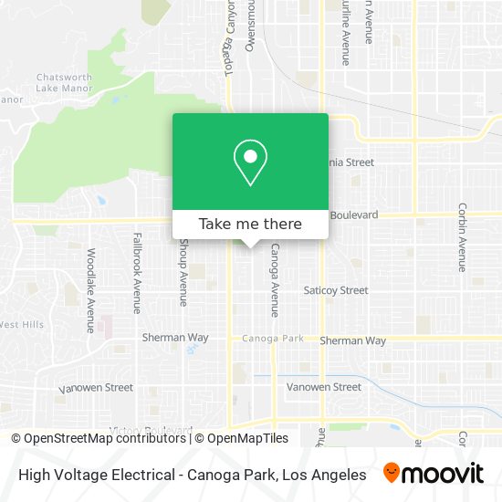 High Voltage Electrical - Canoga Park map