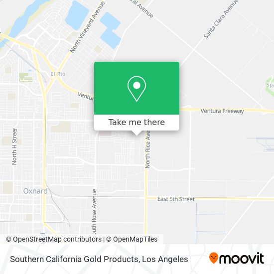 Mapa de Southern California Gold Products