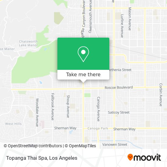 Topanga Thai Spa map