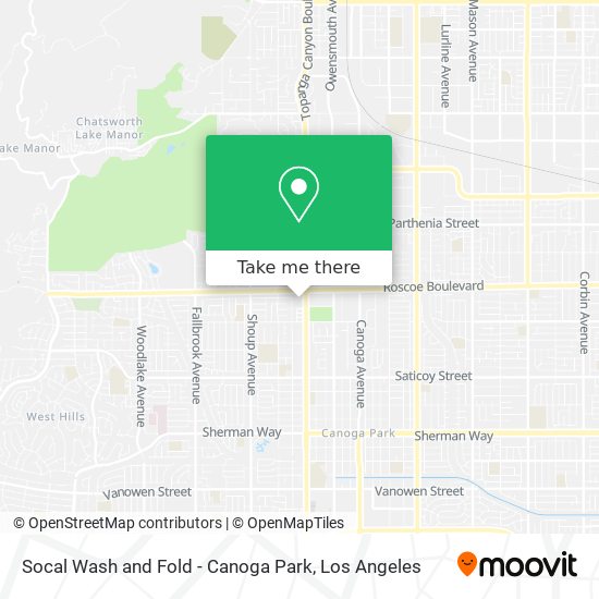 Socal Wash and Fold - Canoga Park map