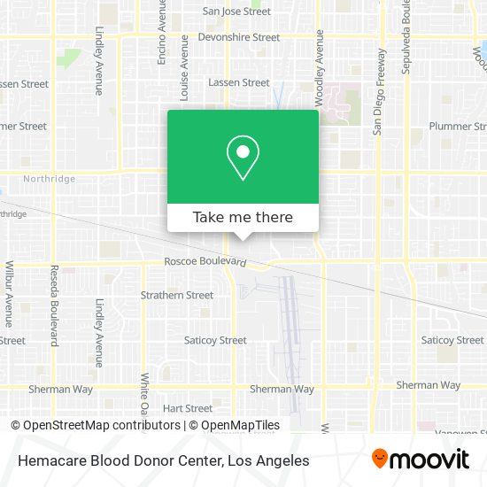Mapa de Hemacare Blood Donor Center