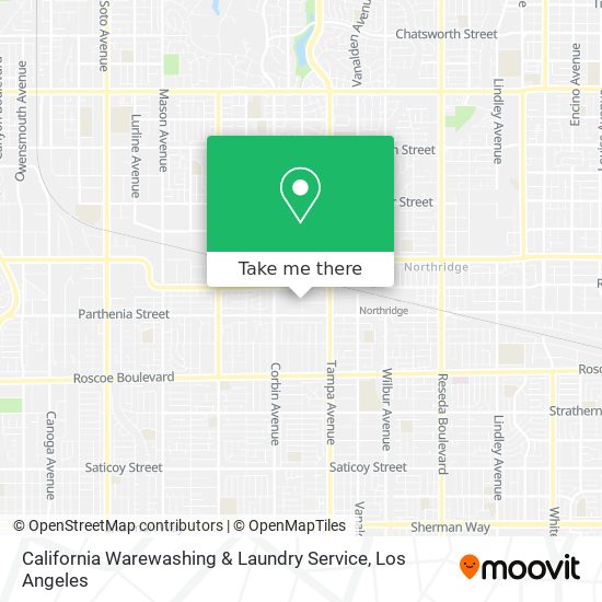 Mapa de California Warewashing & Laundry Service