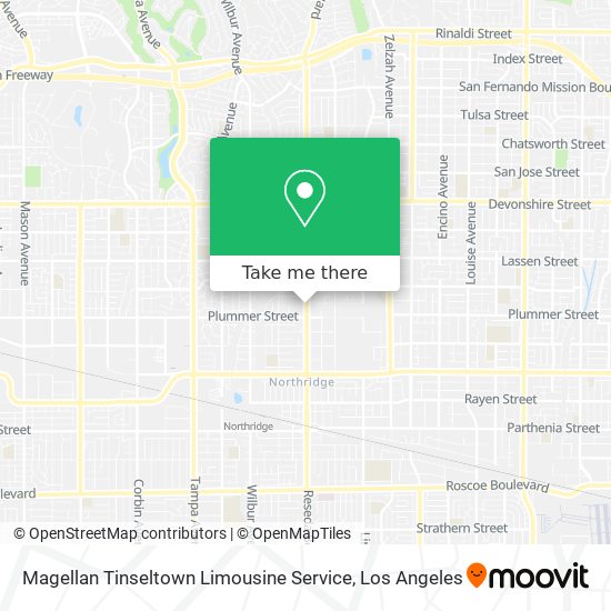 Magellan Tinseltown Limousine Service map