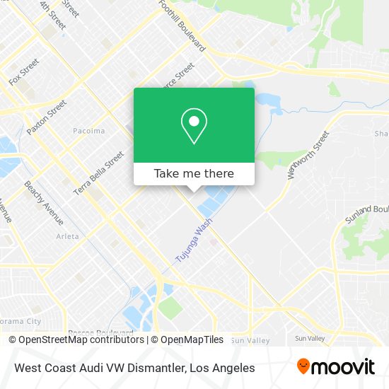 West Coast Audi VW Dismantler map