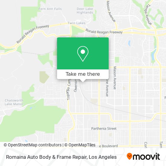 Romaina Auto Body & Frame Repair map