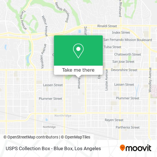 Mapa de USPS Collection Box - Blue Box