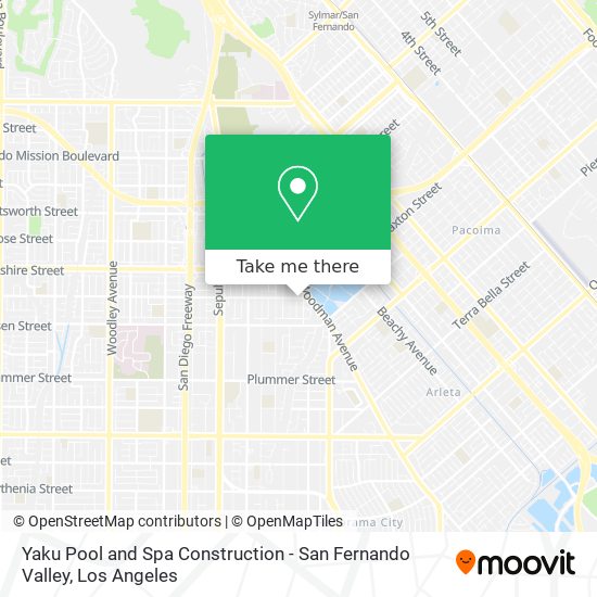 Yaku Pool and Spa Construction - San Fernando Valley map