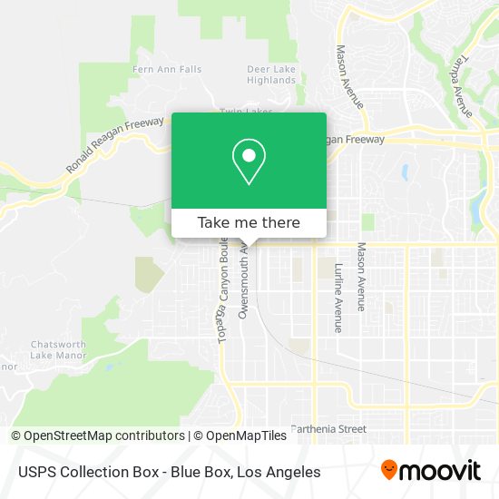 Mapa de USPS Collection Box - Blue Box