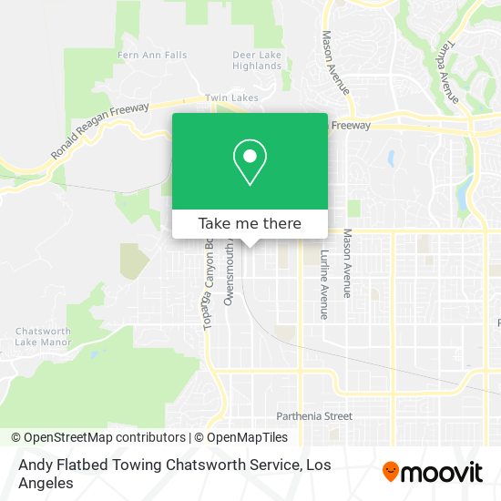 Mapa de Andy Flatbed Towing Chatsworth Service