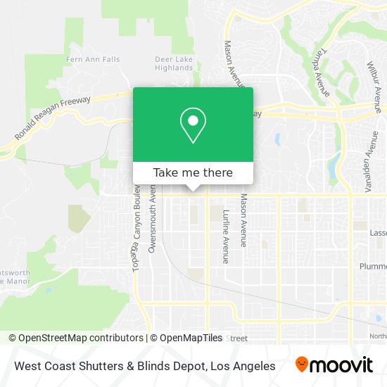 West Coast Shutters & Blinds Depot map