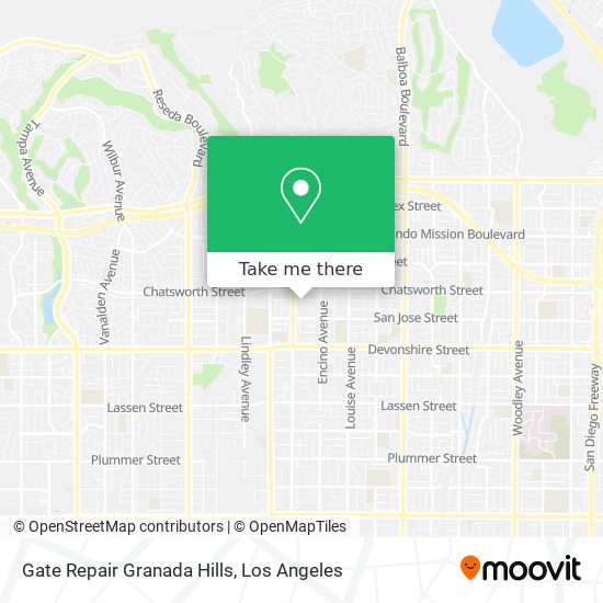 Gate Repair Granada Hills map