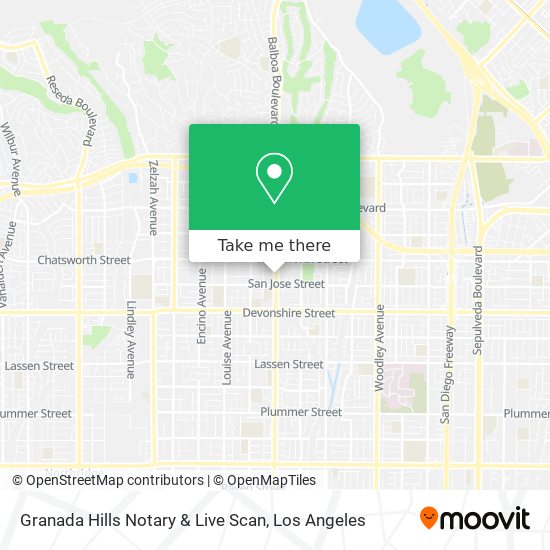 Granada Hills Notary & Live Scan map