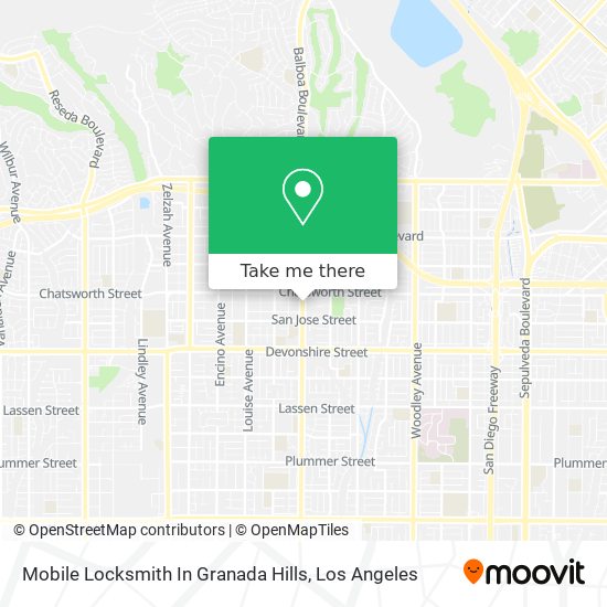 Mobile Locksmith In Granada Hills map