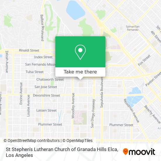 St Stephen's Lutheran Church of Granada Hills Elca map