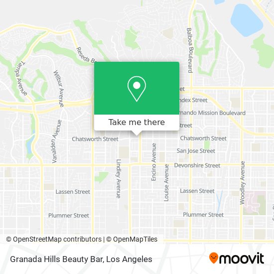 Granada Hills Beauty Bar map