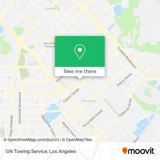 GN Towing Service map