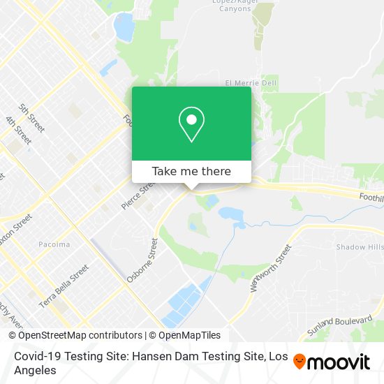Mapa de Covid-19 Testing Site: Hansen Dam Testing Site