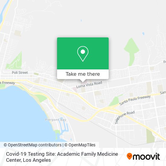Covid-19 Testing Site: Academic Family Medicine Center map