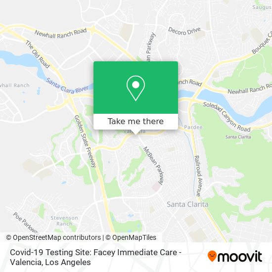 Covid-19 Testing Site: Facey Immediate Care - Valencia map