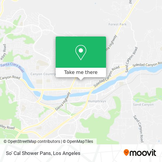 So' Cal Shower Pans map