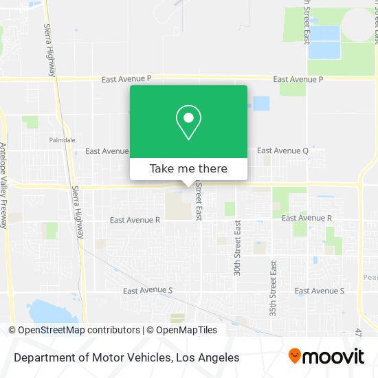 Department of Motor Vehicles map