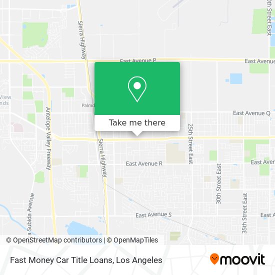 Fast Money Car Title Loans map