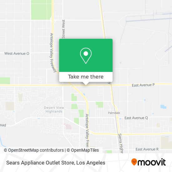 Sears Appliance Outlet Store map