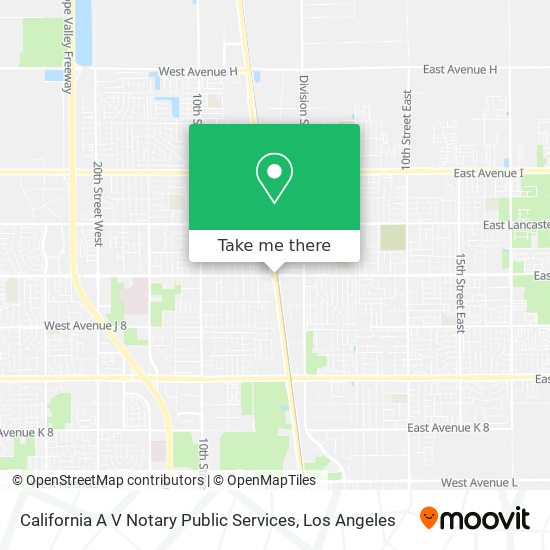 Mapa de California A V Notary Public Services