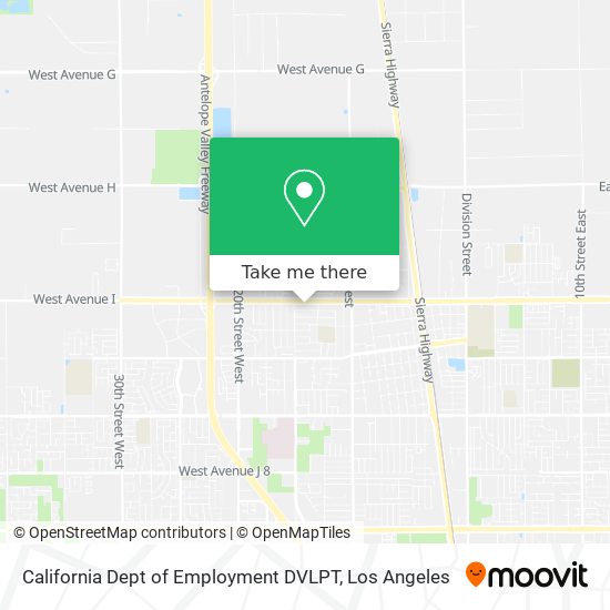 Mapa de California Dept of Employment DVLPT