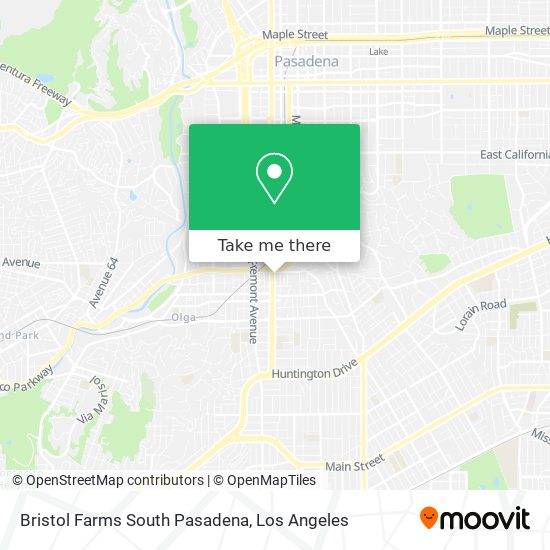 Bristol Farms South Pasadena map