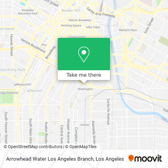 Arrowhead Water Los Angeles Branch map