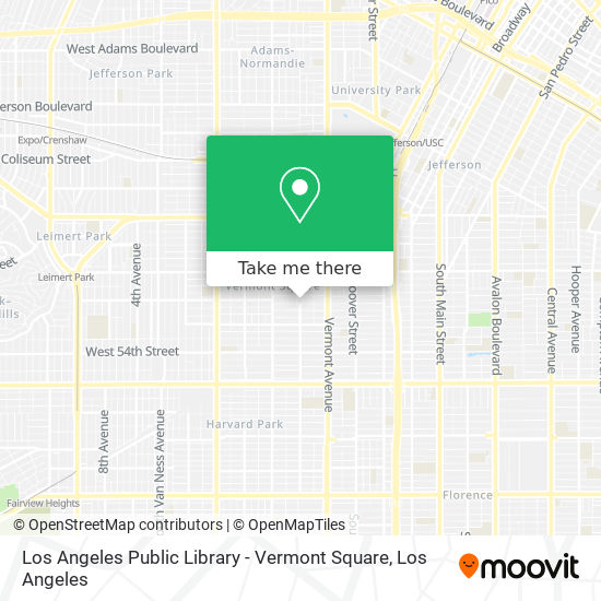 Mapa de Los Angeles Public Library - Vermont Square