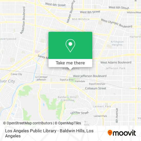 Mapa de Los Angeles Public Library - Baldwin Hills
