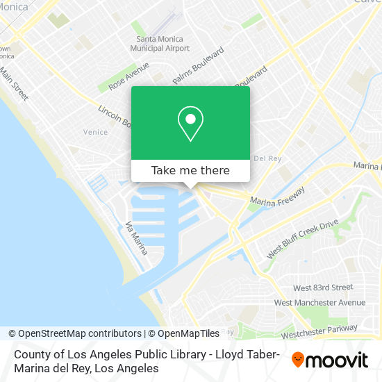 County of Los Angeles Public Library - Lloyd Taber-Marina del Rey map