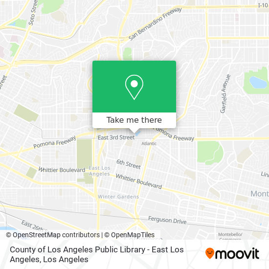 County of Los Angeles Public Library - East Los Angeles map