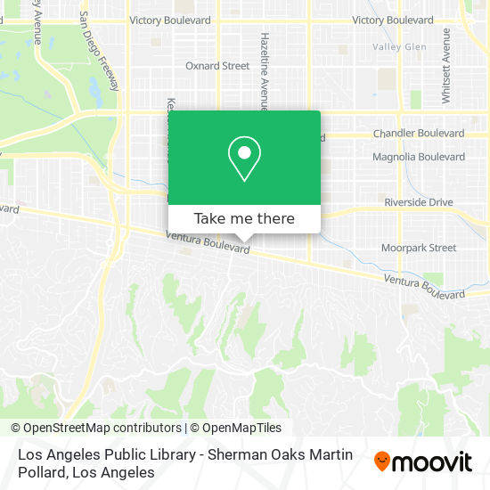 Mapa de Los Angeles Public Library - Sherman Oaks Martin Pollard