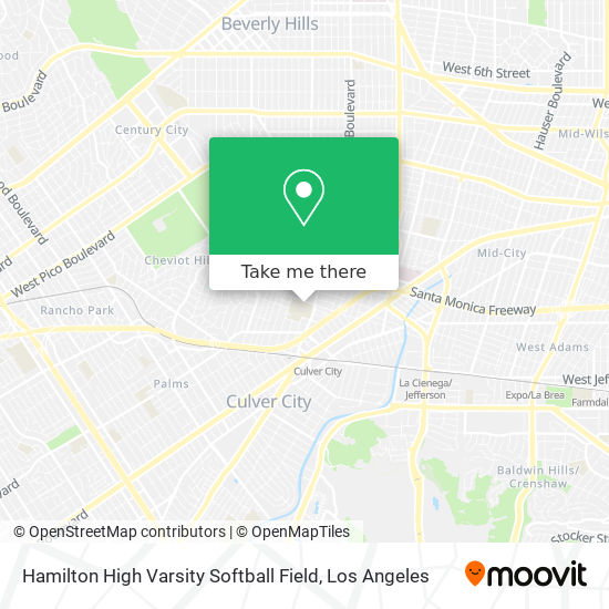Hamilton High Varsity Softball Field map