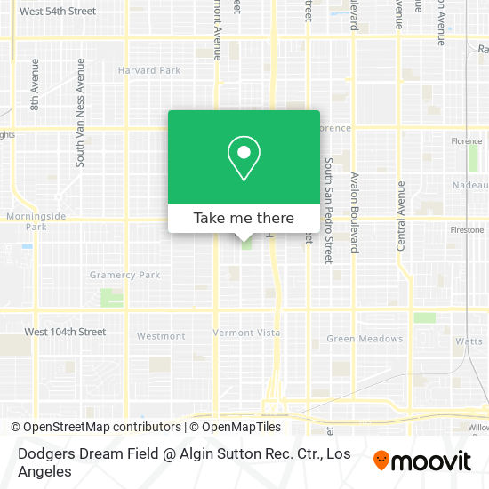 Mapa de Dodgers Dream Field @ Algin Sutton Rec. Ctr.