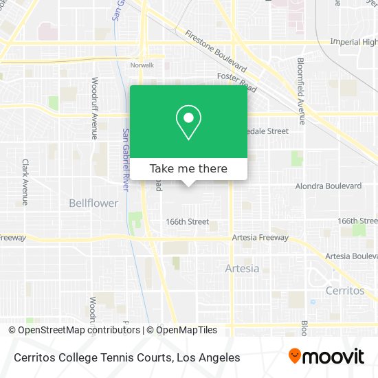 Cerritos College Tennis Courts map