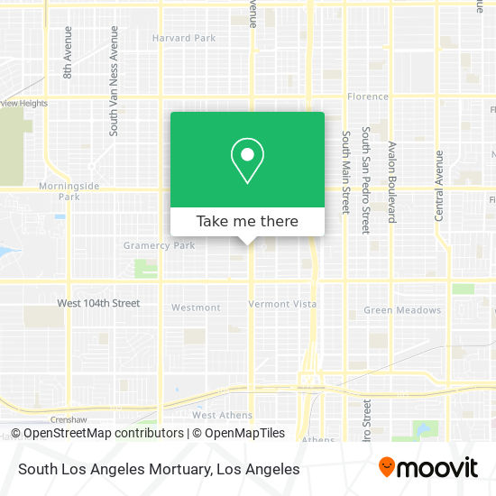 South Los Angeles Mortuary map