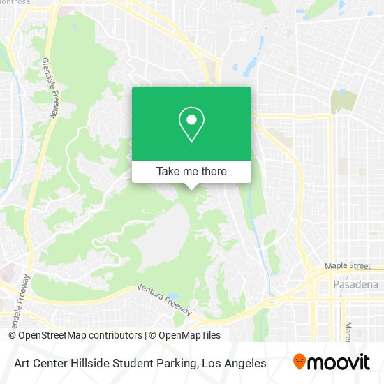 Art Center Hillside Student Parking map