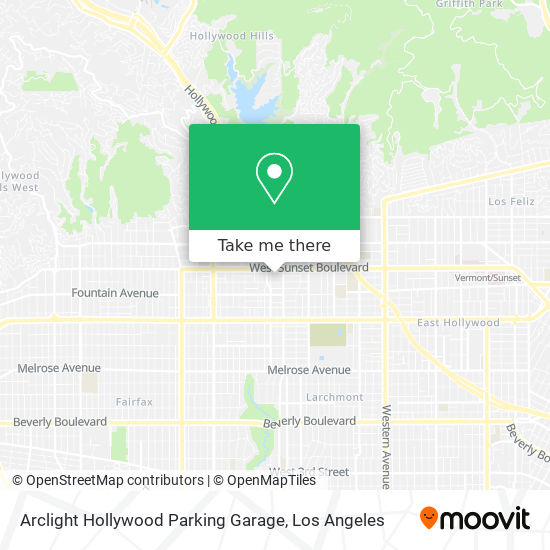 Mapa de Arclight Hollywood Parking Garage
