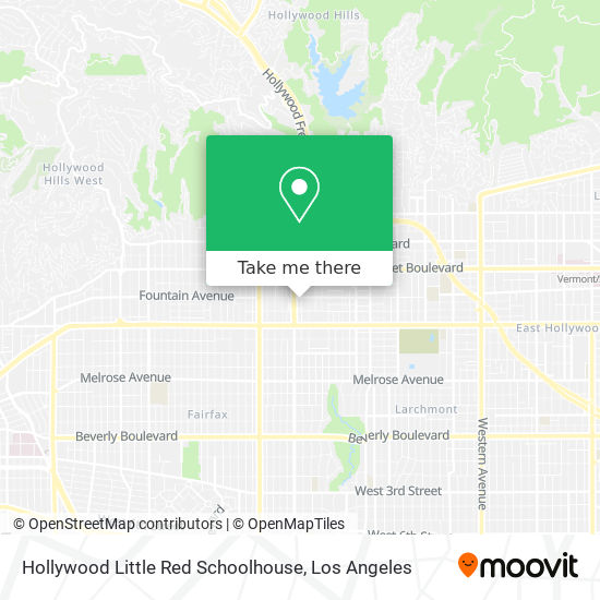 Mapa de Hollywood Little Red Schoolhouse