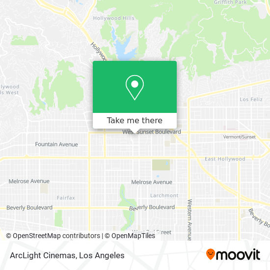 Mapa de ArcLight Cinemas