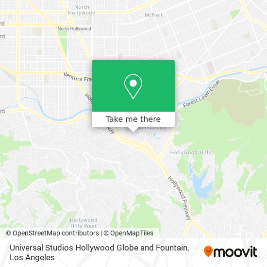 Mapa de Universal Studios Hollywood Globe and Fountain
