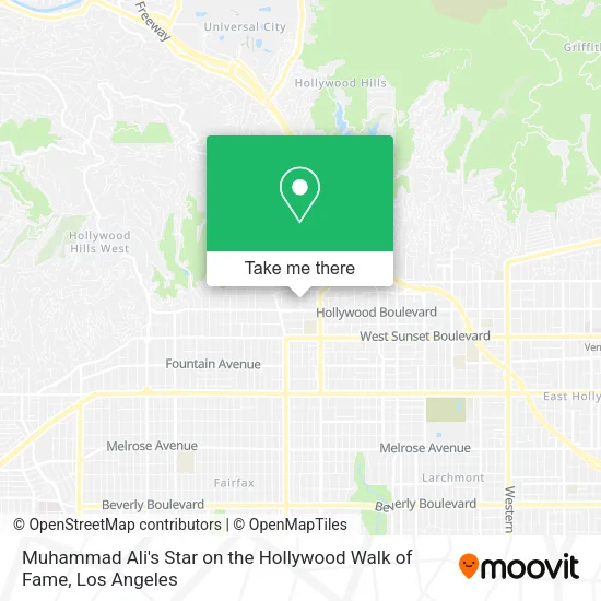 Muhammad Ali's Star on the Hollywood Walk of Fame map