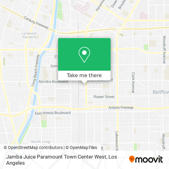 Jamba Juice Paramount Town Center West map