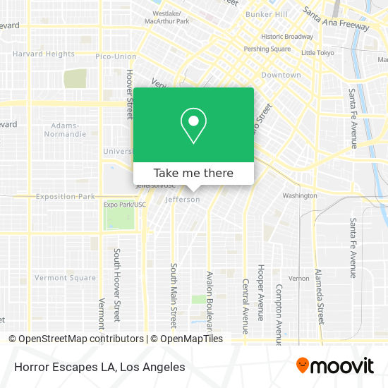 Mapa de Horror Escapes LA