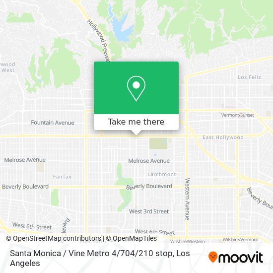 Santa Monica / Vine Metro 4 / 704 / 210 stop map