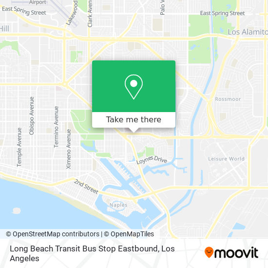 Long Beach Transit Bus Stop Eastbound map